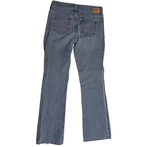 Signature Levi Strauss Womens LowRise Bootcut 28Wx29L end seams distressed - Picture 2 of 10